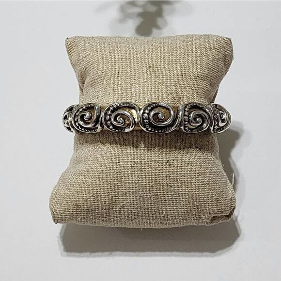 Brighton retired Love Story mixed metals hinged bangle bracelet - Picture 3 of 7